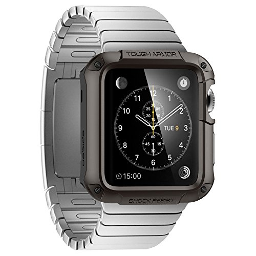 Spigen Tough Armor Designed for Apple Watch Case and Built in Screen Protector for 42mm Series 1 (2015) - Gunmetal - Thumbnail 4