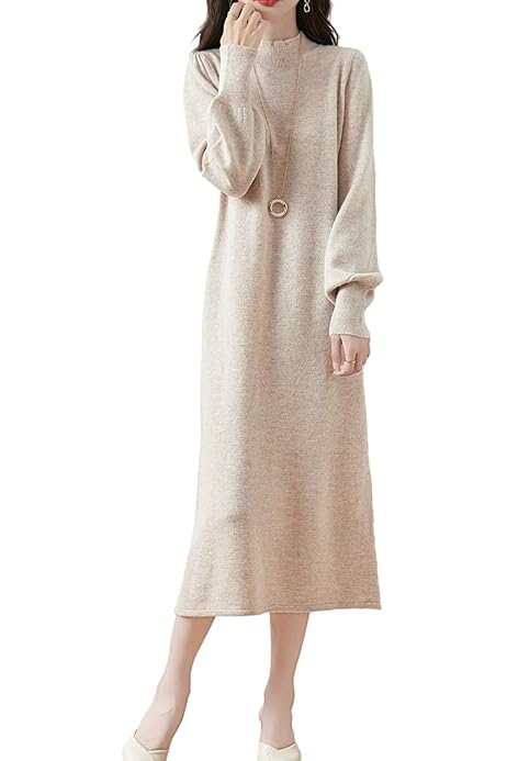 Cuello Alto Amazon Vestidos De Lana Vestido Cuello Alto Mujer