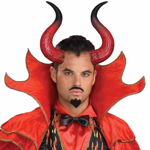 Forum Novelties 214339 Mega Devil Adult Horns - Black-Red - One-Size