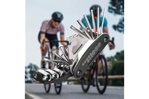 16-in-1 Bike Multitool - Bicycle Repair Tool Kit with Hex Wrenches, Screwdrivers, Socket Wrenches, Spoke Wrench, and Solid Wr