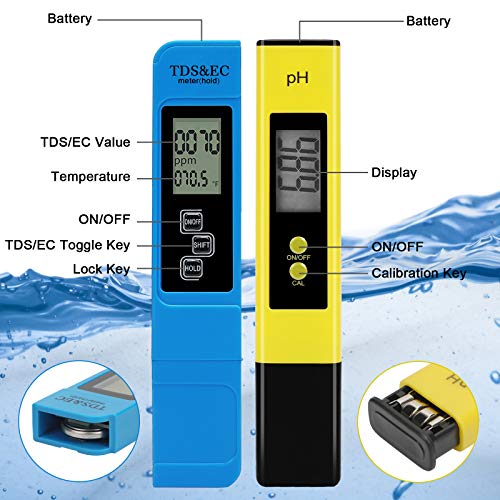 VINKK-Medidor-pH-Digital-Medidor-de-TDS-EC-Temperatura-pH-4-en-1-Calibracion-Automatica-Ideal-para-Agua-Potable-Piscina-Acuario-Piscinas
