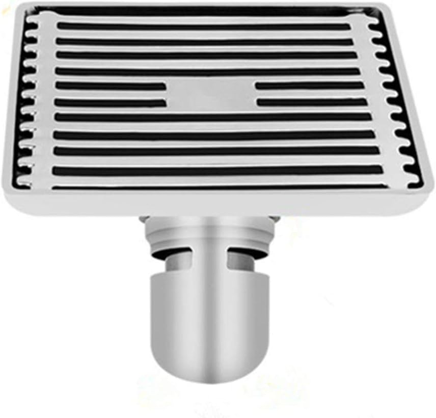 LORGDFDF Floor Drain Durable (12 X 12 X 7.5cm) Square Stainless Steel Floor Drain Waste Drain Cover for Bathroom Shower Room Toilet Laundry Garden Outdoor, Silver Speed up Drainage