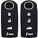 Ezzy Auto A Pair Black Silicone Rubber Key Fob Case Key Covers Key Jacket Skin Protector fit for Mazda 4 Buttons Key