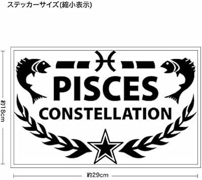 Amazon Co Jp カッティングステッカー うお座マーク Pisces Ver 02 幅約29cm 高約18cm 2枚組 カラー 黒 ブラック 星座ステッカー スポーツ アウトドア