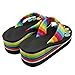 Voberry®colorful Summer Fashion Slippers Sandals with High-heeled Platform Sandals (37, Black)