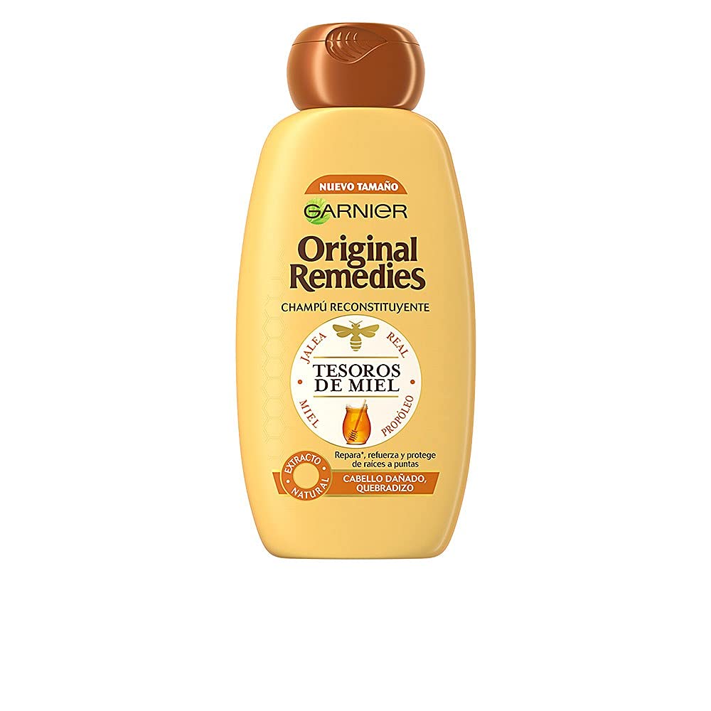 GARNIER Original Remedies Honey Treasures, Repairing Shampoo for Dry or Damaged Hair, Brittle, 300 Milliliters
