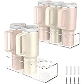 2 Pack Acrylic Water Bottle Organizer for Stanley 40 oz, Stanley Cup Holder, Wall Mounted Spray Can Holder Storage Rack, Tumbler Holder Organizer for Kitchen, Stanley Cup Accessories, Easy to Install