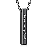 Dletay Urn Necklaces for Ashes Memorial Cremation Necklace Stainless Steel Necklace for Ashes of Loved One Urn Pendant Keepsake Ashes Necklace Jewelry for Women Men -Forever in my heart