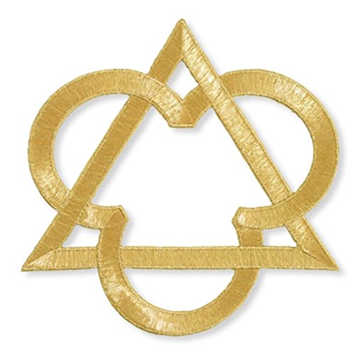 Metallic Gold Trinity Symbol 4 Inch Embroidered Vestment Applique