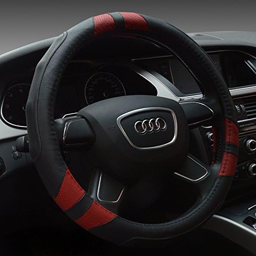 Honcenmax 車ハンドルカバー 軽自動車 普通車兼用ハンドルカバー おしゃれ グリップ 四季汎用 汚れ防止 高品質レザー 店内限界値引き中 セルフラッピング無料 触感よく 滑り防止ハンドルカバー 直径38cm