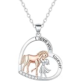LiteVibe Horse Pendant Necklace 925 Sterling Silver Women Western Jewelry Horse Themed Gift for Women