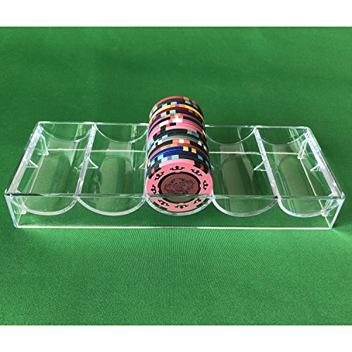 Yuanhe 1000 Chip Clear Acrylic Poker Chip CarrierIncludes 10 Chip
