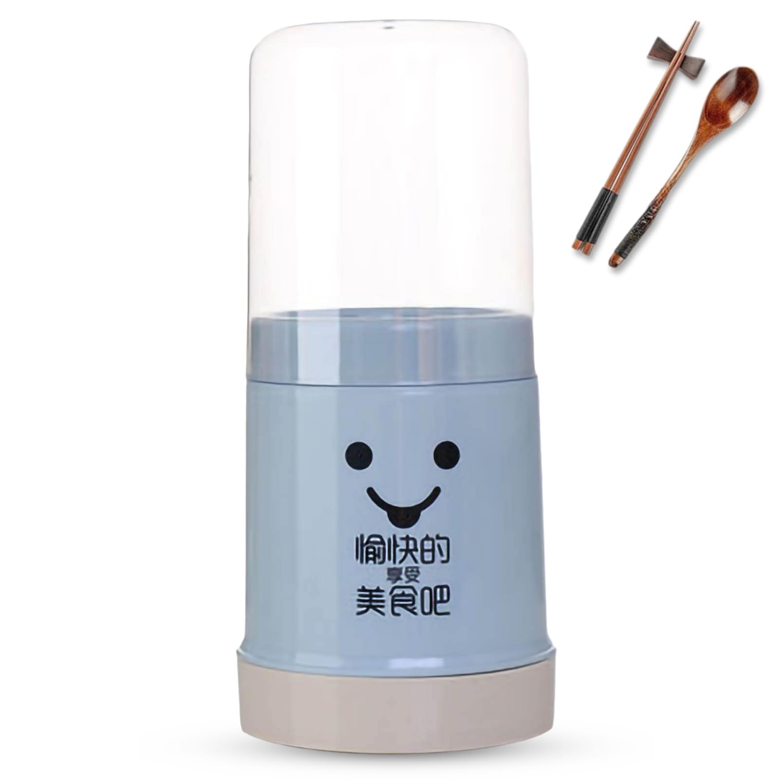 Cyrank Draining Chopstick Cage, Kitchen Utensil Holder Cultery Drainer Caddy with Lid and Removable Base Silverware Holder Drying Utensil Crock Cutlery Storage Organizer for Kitchen(Blue)