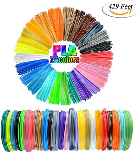 3D Printing Pen Filament Refills, VTOSEN 1.75mm 3D Printer Pen PLA Filament Pack with 26 Colors, Each Color 16.5 Feet, Total 429 Feet Length, Non-toxic &amp; High-Precision Diameter Filament