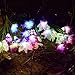 TONBUX Outdoor Solar Garden Stake Lights Upgraded Solar Powered Lights Waterproof with 8 Lily Flower, Multi-Color Changing LED Solar Landscape Decorative Lights for Patio, Backyard, Pathway(2 Pack)