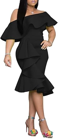 off shoulder midi cocktail dress