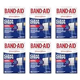 Band-Aid Brand Clear Strips Bandages, Assorted Sizes for discreet First Aid, Assorted Sizes, 45 ct Pack of 6