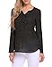 Angvns Women Print Chiffon V Neck Loose Casual Shirt Top, White Dot, M