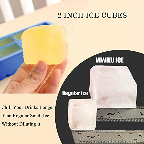 Large Silicone Ice Cube Tray Molds Kitchen Gadgets for Whiskey,Sphere Ice Balls Maker with Bonus Funnel for Scotch,Cocktails & Bourbon, VIWIEU Round Flexible Wine Bar Tray Tools, Set of 3