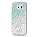 S6 Case,Galaxy S6 Case (Not for Edge) - Mavis's Diary 3D Handmade Bling Crystal Shiny Rhinestone Diaonds Special Hollow Floral Gradient Pattern Clear Case Hard PC Cover for Samsung Galaxy S6 G9200