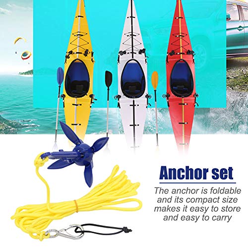 zuoshini Kayak Anchor Kits Folding Grapnel Anchor Carbon Steel for