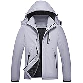 Jingangjin Men's Mountain Waterproof Ski Jacket Winter Windbreaker Warm Hooded Snowboarding Raincoat Jackets