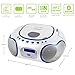 HANNLOMAX HX-309CD Portable CD/MP3 Boombox, AM/FM Radio, Bluetooth, USB Port for MP3 Playback, Aux-in, LCD Display, AC/DC Operated(White)thumb 3