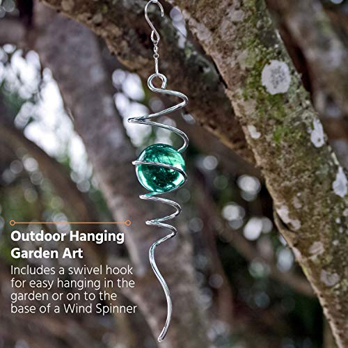 Art Jardin Wind Spinner Spiral Tail Green Glass Helix Spiral