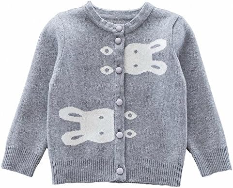 Moonnut Little Girls' Cute Rabbit Knit Cardigan Sweater (Baby/Toddler)