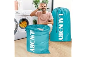 2 Pack Travel Laundry Bag for Dirty Clothes with Drawstring, Heavy Duty Laundry Bag for Traveling Camping, Easy Fit a Laundry