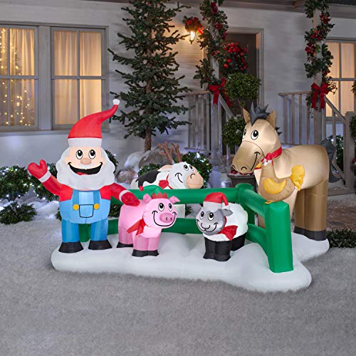 Gemmy 5' Airblown Santa Claus Farm Scene Christmas Inflatable Pricepulse