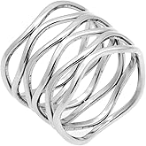 Jude Jewelers Stainless Steel Braide Wave Wrap Style Statement Promise Anniversary Ring