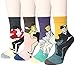 4 Pairs Womens Famous Painting Art Printed Casual Crew Funny Socks by Amandir
