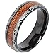 100S JEWELRY 6mm Mens Womens Black Wedding Bands Tungsten Ring Koa Wood Inlaid Silver Scroll Comfort Fit Size 5-13
