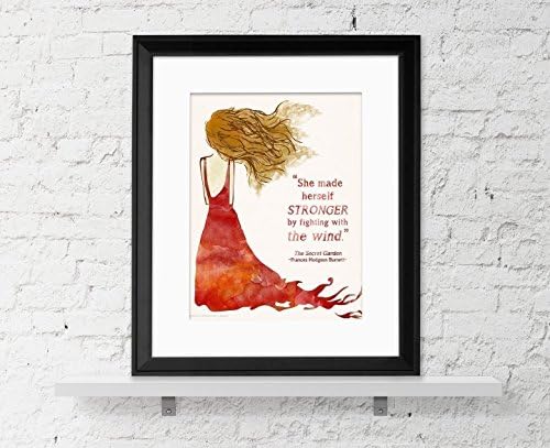 She Made Herself Stronger - The Secret Garden Children's Literature Inspirational Quote Fine Art Print For Classroom, Library, Home or Nursery