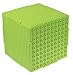 Strictly Briks The Cube 3D Building Brick & Storage Container Set Pat. Pending | Compatible with All Major Brands | 6 Square Plates | Double Sided for Large & Small Bricks (Neon Green)