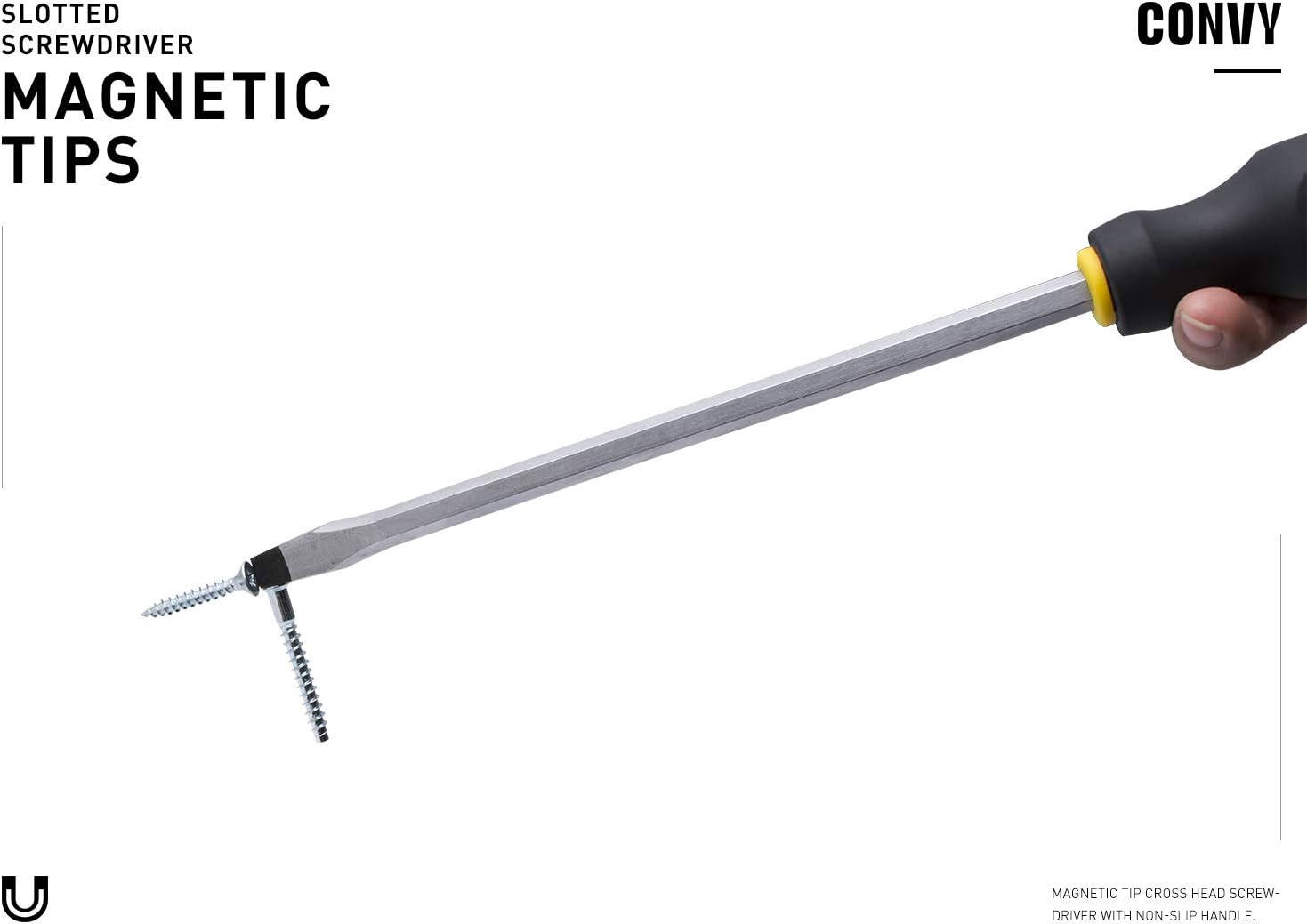 Convy GJ-0114 Slotted Screwdriver, Cross Head Screwdriver with Non-Slip Handle, SL 5100 - - 