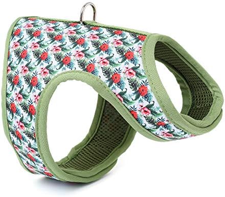 Mile High Life | Easy Step in Air Mesh Vest Harness | Spring Floral Collection | Adjustable Easy Closures Both Neck and Chest |20 lbs Small Dogs & Cats