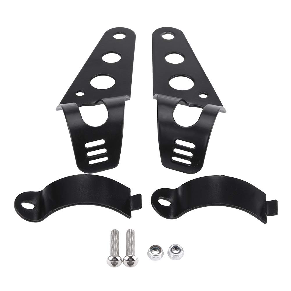 Headlight Mounting Bracket,35-43mm Motorcycle Headlight Mount Bracket Fork Tube Clamp Kit for Chopper Cafe Racer (Black)