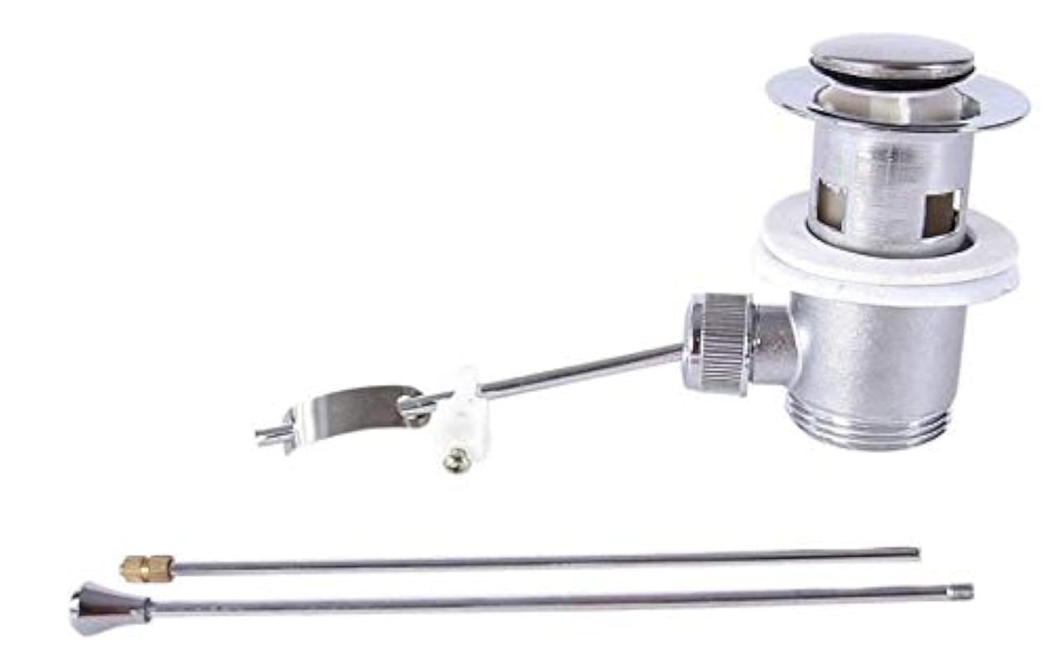 KANANA Brass Basin Pop-Up Waste, Chrome-plated, 60mm Drain Diameter, 37mm Plug Diameter, 85mm Height