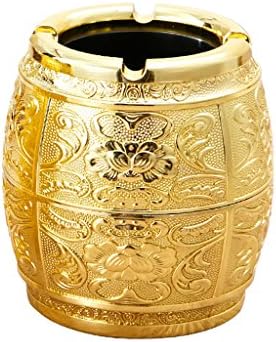Zinc Alloy Ashtray Three - Dimensional Carved Household Ashtray European Living Room (79cm) ( Color : Gold )
