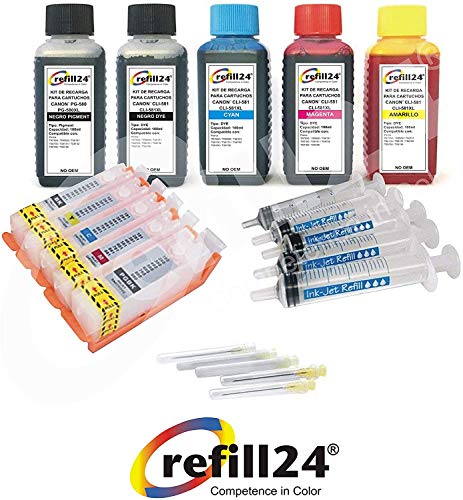 refill24-Cartuchos-RecargablesCompatible-para-Canon-PGI-580-XXL-CLI-581-XXLPixma-TR7550-TR8550-TS6150-TS6151-TS6250-TS9550-TS9551C-TS705-TS6350-500-ML-Tinta