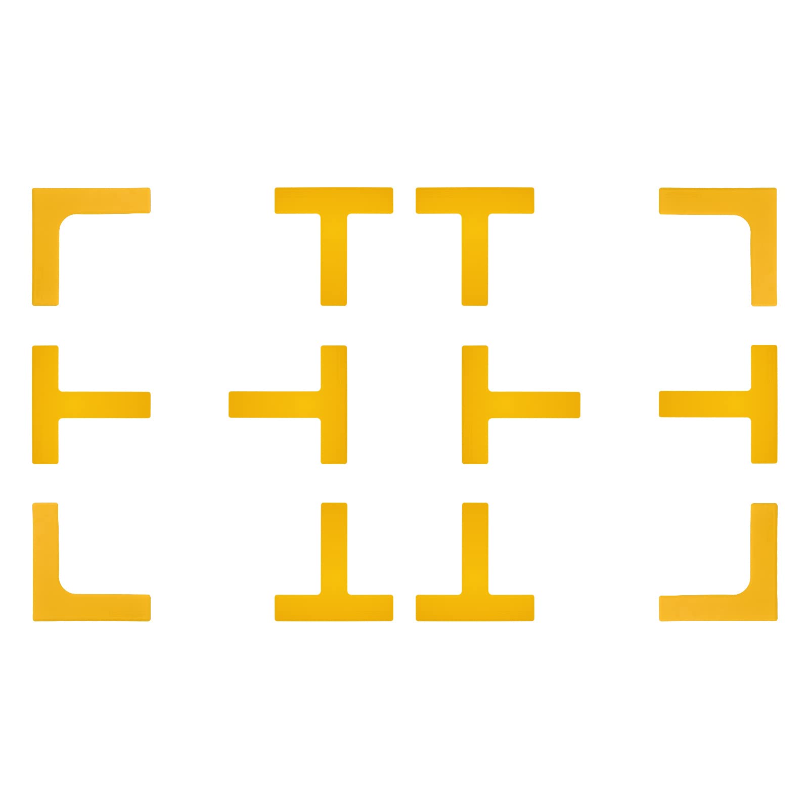 Eco Walker Court Lines Marker Kit Throw Down Markers Create Your Own Mini Pickleball Tennis Court (Yellow)