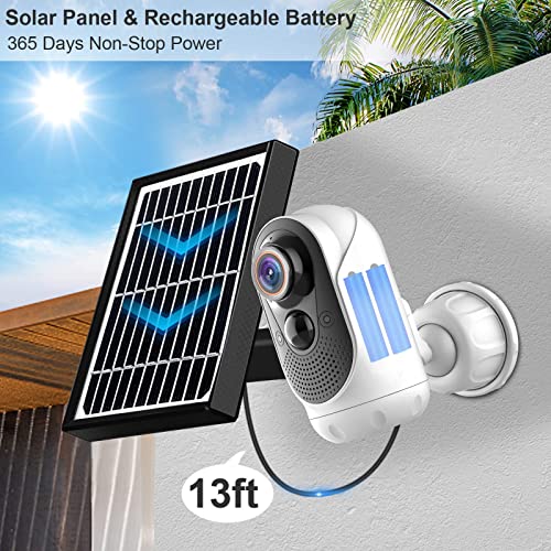 WONGKUO Wireless Security Outdoor Camera with Solar Panel 170° Wide