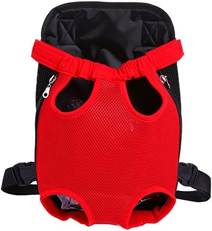 Legs Out Front Pet Carrier, Hands Free Dog Backpack, Traveling Dog Cat Bag, Puppy Tote Holder Bag with Shoulder Pad and Adjustable Straps, Easy-Fit for Hiking Camping Walking Bike Motorcycle by QBLEEV