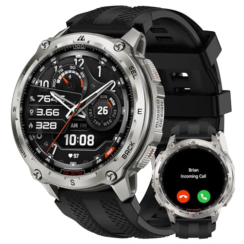 KOSPET Tank T4 Robuste Smartwatch Herren, Dual-Band GPS&Offline-Karten