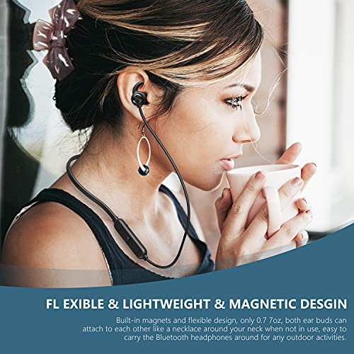 MTY Wireless Bluetooth Headphones Neckband 15Hrs Playtime Upgraded V5.0 Wireless Earbuds in Ear Noise Cancelling Sport Earbuds IPX5 Waterproof for Gym Running Call Work Home Office