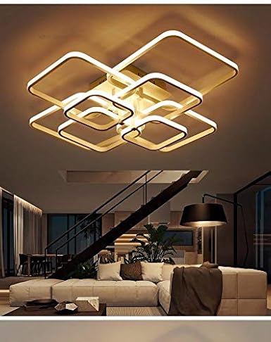 Joeyhome Rectangle Acrylic Aluminum Modern Led Ceiling Lights For Living Room Bedroom Ac85 265v White Ceiling Lamp Fixtures 8 Heads Warm White