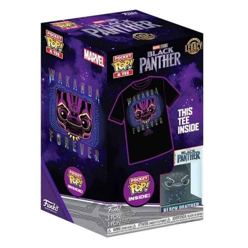 Funko Pocket POP! & Tee: Marvel - Black Panther - (Child) - Medium - T-Shirt - Clothes With Collectable Vinyl Minifigure - Gift Idea - Toys and Short Sleeve Top for Adults Unisex Men and Women