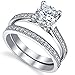 1.25 Carat Round Brilliant Cubic Zirconia Sterling Silver 925 Wedding Engagement Ring Band Set Sizes 4 to 11